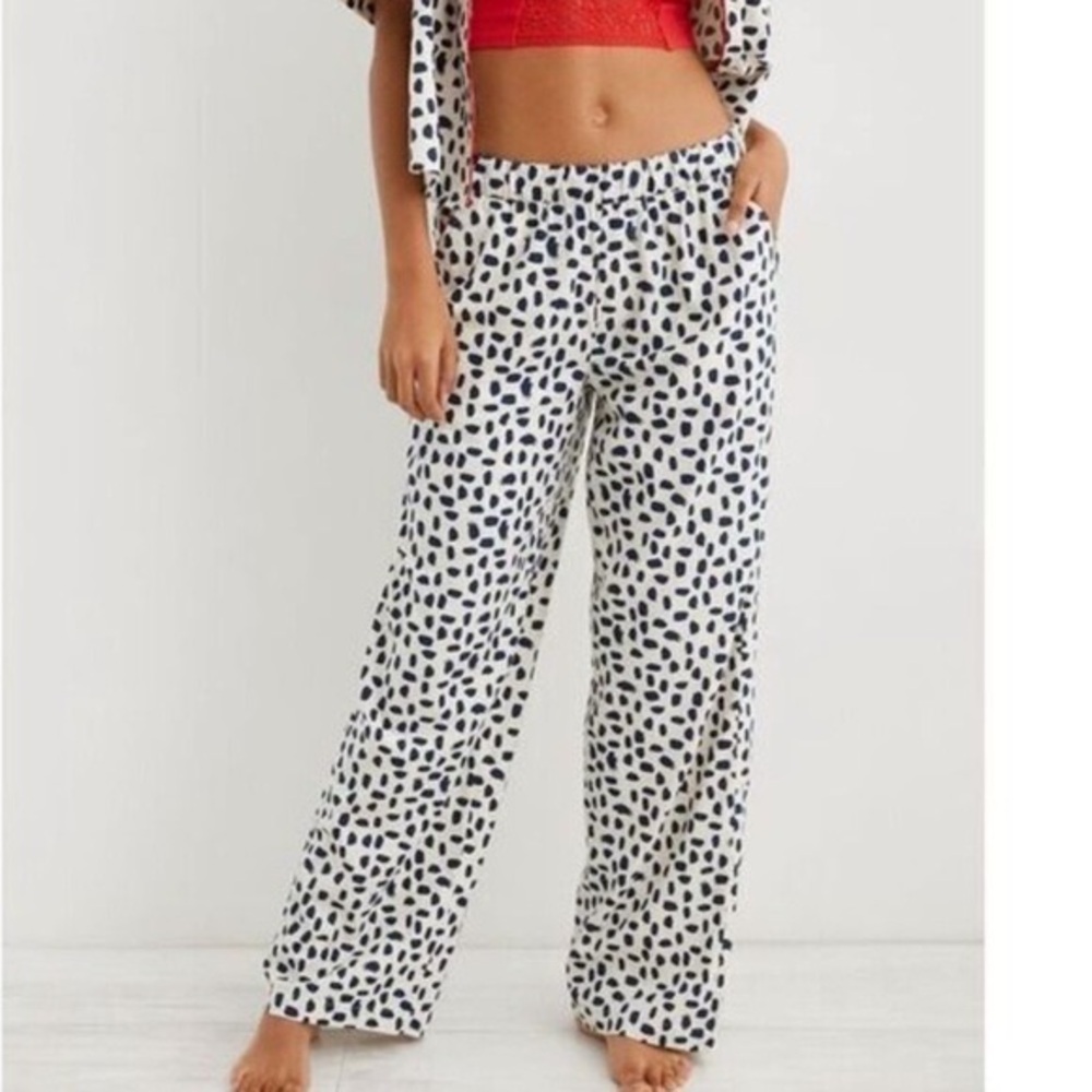 aerie White & Black Speckle Lounge Pajama Pants